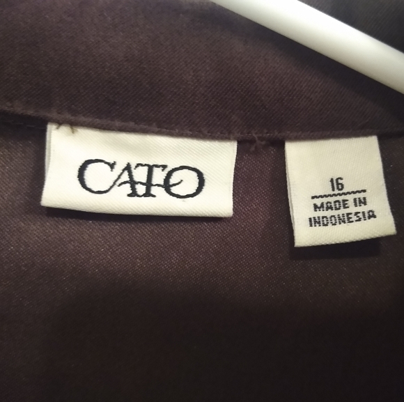 Embroidered jacket Faux suede like material Sz 16 CATO EUC - Picture 5 of 6